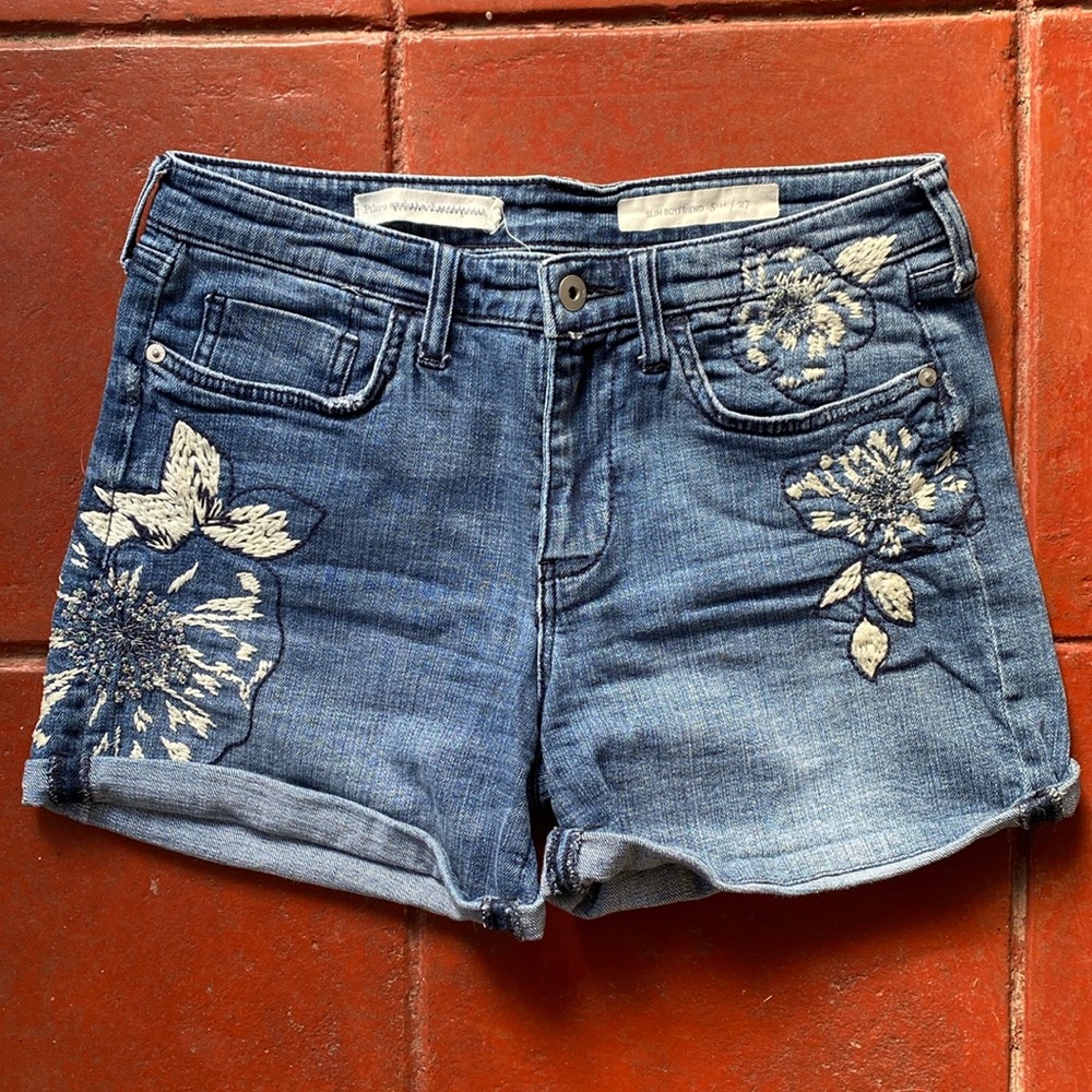 Anthropologie Pilcro beaded shorts